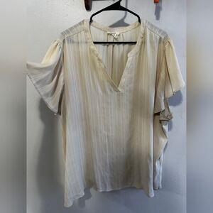 Maurices Cream V-Neck Blouse